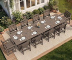SERWALL Patio Dining Sets for 10 Person, HDPE Dining Set by SERWALL