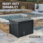 Rubbermaid Medium Resin Outdoor Storage Deck Box, Weather Resistant, Deck - Image 3