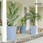 Outsunny Tall Planters for Outdoor Plants Set of 3, 24 in Taper Planters - Image 2