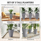 Outsunny 28 Inch Tall Planters for Outdoor Plants, Stackable Tapered Large - Image 4