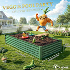 YITAHOME 8x4x3ft Large Raised Garden Bed Kit, Galvanized Metal Planter Box - Image 8