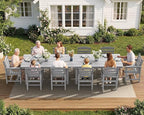 SERWALL Patio Dining Sets for 6 Person, HDPE Dining Set - Image 7