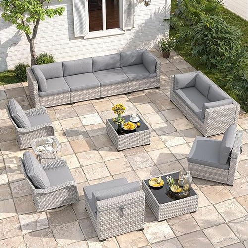10-Seat Modern Patio Furniture Set by MASIONBACKYARDS