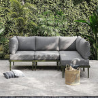 Sundale Outdoor 4 Pieces Patio Furniture Set, Metal Sectional Sofa Patio by SundaleOutdoor