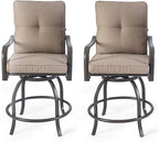 Kozyard Isabella Outdoor Swivel Bar Chairs, Counter Height Patio Bar Stools Set by Kozyard