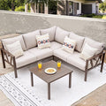 Patio Furniture Set, 6 Pieces Outdoor Couch Sectional, L Shaped Patio Sofa by COMLAXFIELD