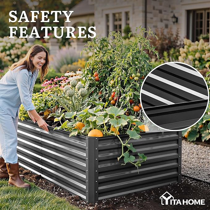 YITAHOME 96x48x24 in Galvanized Raised Garden Bed Kit, Large Metal Planter Box - Image 5
