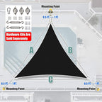 Amgo Custom Size 22' x 22' x 22' Black Triangle Sun Shade Sail UPF50+ AGTAPRT12 - Image 8