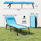 Outsunny Folding Chaise Lounge Chair, Patio Sun Tanning Chair, Outdoor Chaise - Image 3