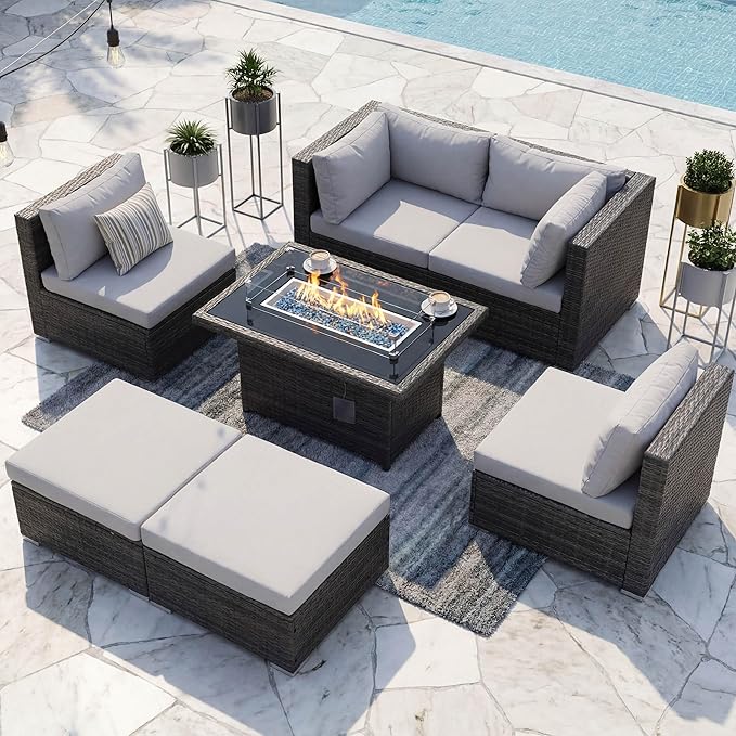 NICESOUL 6 Seats Modern Outdoor Furniture Set by NICESOUL