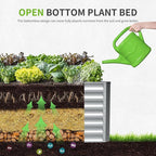 6X3X2ft Galvanized Raised Garden Bed, Outdoor Courtyard Planter Box Metal Patio - Image 3