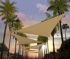 Amgo Custom Size 24' x 24' x 24' Sand Beige Triangle Sun Shade Sail UPF50+ by Amgo