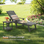 LUE BONA Outdoor Chaise Lounge, HDPS Chaise Lounger, 5 Positions Adjustable - Image 4