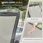 LUE BONA Chaise Lounge Chair Outdoor Set of 4, HDPS and HDPE Wicker Material - Image 4