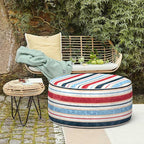 LVTXIII Outdoor Inflatable Ottoman, Fade-Resistant Round Footrest Stool D31”x - Image 2