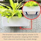 LaLaGreen Wall Planter for Outdoor White Self Watering Rectangular Window Boxes - Image 7