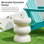 Glitzhome Outdoor Side Table Set of 2, Heavy Duty Indoor Outdoor Round Planter - Image 6