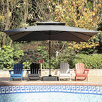 10x13FT Cantilever Outdoor Patio Umbrellas, Double Top Large Rectangle Umbrella - Image 2