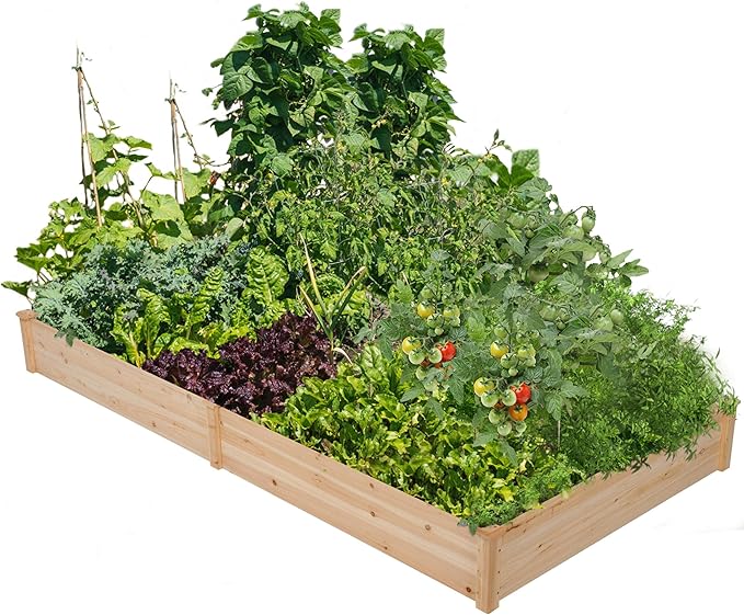 Yaheetech 8×4ft Wooden Horticulture Raised Garden Bed Divisible Elevated by Yaheetech