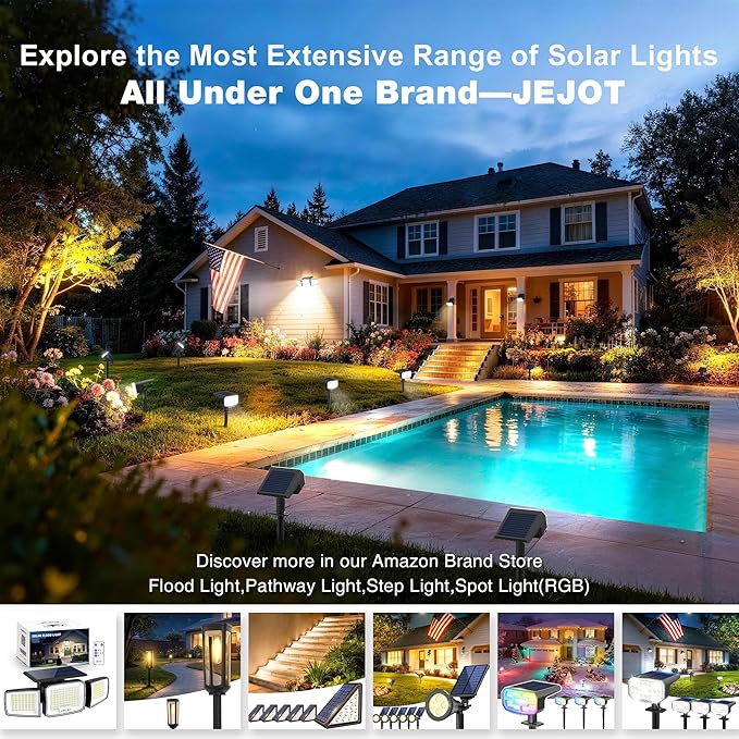 White Solar Security Light Outdoor Super Bright LED, Motion Sensor Flood Light - Image 8