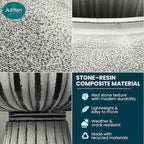 Urn Planters 22", Tall Stone-Resin Pedestal Planters - Image 3