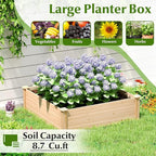 Giantex Raised Garden Bed, Wood Planter Box, Outdoor Square Garden Bed - Image 7