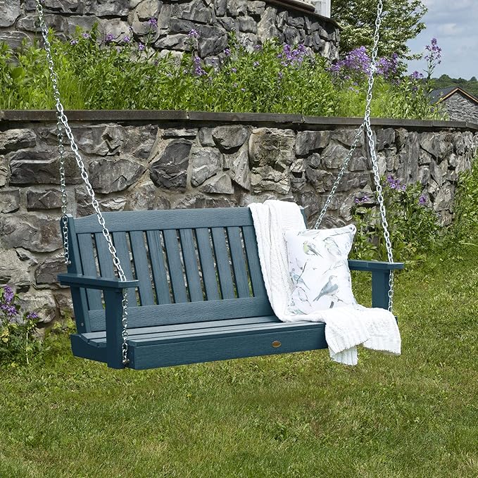 highwood AD-PORL2-NBE Lehigh Porch Swing, 4 Feet, Nantucket Blue - Image 3