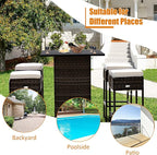Tangkula 5 Piece Outdoor Rattan Bar Set, Patio Bar Furniture - Image 9