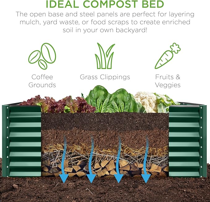 Best Choice Products 6x3x2ft Outdoor Metal Raised Garden Bed, Deep Root Box - Image 4