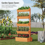 Vertical Wooden Raised Garden Bed Planters Wood Planter Kit Plant Stand Flower - Image 4