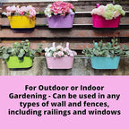 LaLaGreen Rail Planter Outdoor Plants Colorful Metal Iron Strawberry Hanging - Image 3