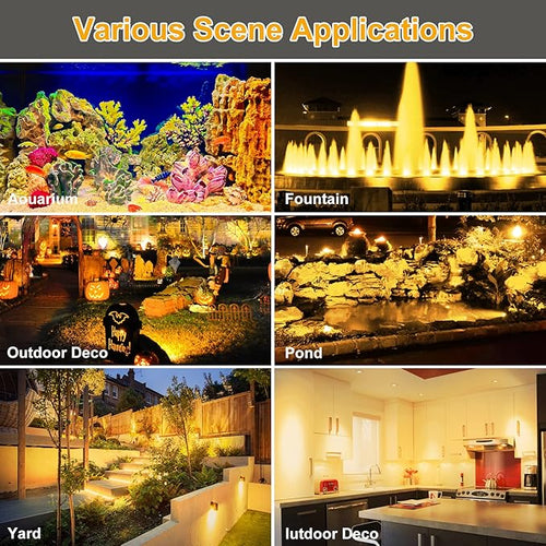 3000K Warm White Pond Lights, LED Underwater Submersible Landscape Spotlights - Image 2