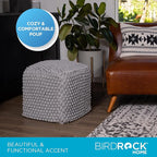 BIRDROCK HOME Buds Pouf Foot Stool Ottoman - Image 6