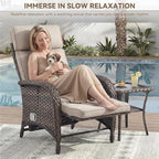 Zero Gravity Wicker Patio Recliner Chairs Set of 2 - Image 4