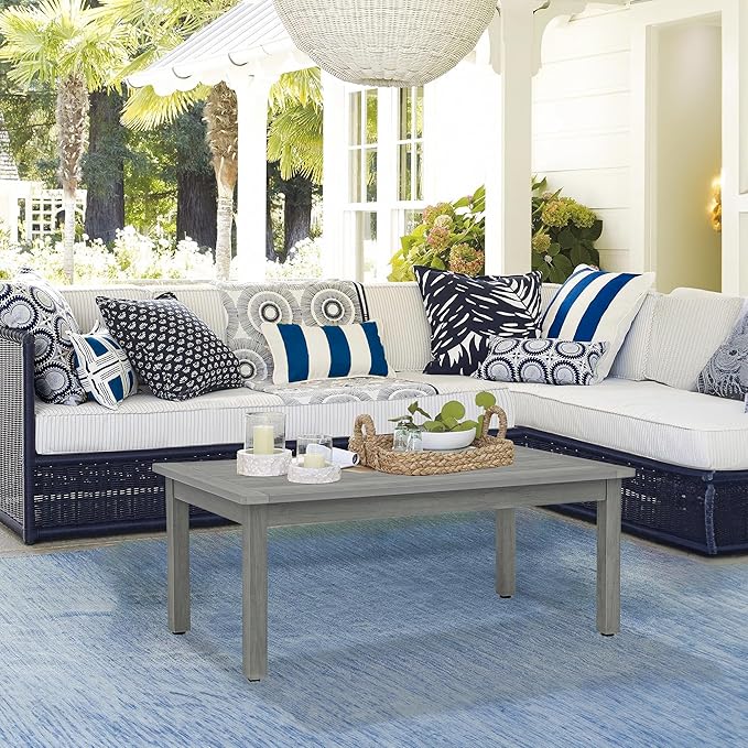 LUE BONA Outdoor Coffee Table, HDPS Patio Coffee Tables - Image 2