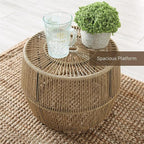 Furniture of America Ysar Boho Rattan Round Coffee Table Outdoor - Image 3