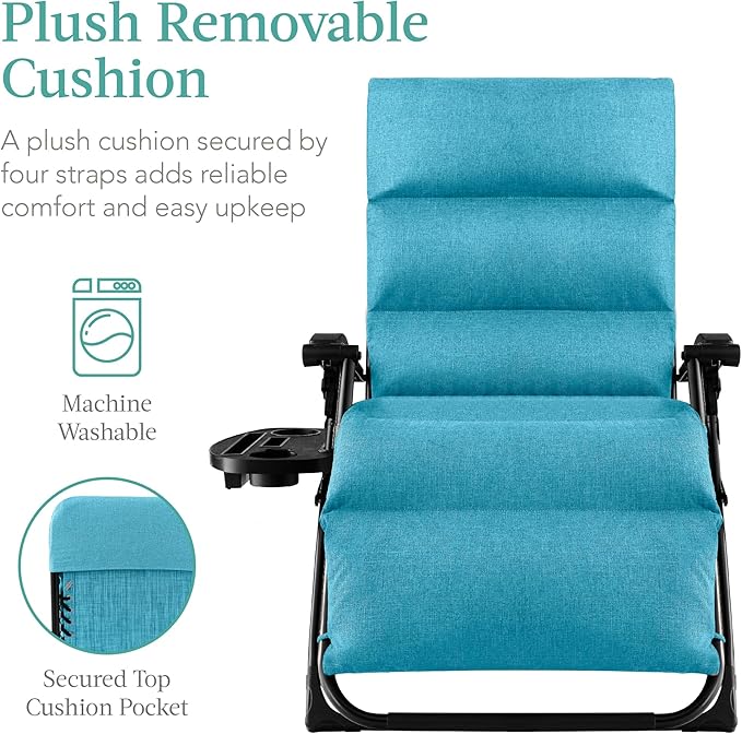 Best Choice Products Oversized Zero Gravity Chair, Folding Outdoor Patio - Image 3