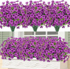 Bassion Artificial Flowers for Outdoors, 24 Bundles UV Resistant Fake Flowers by Bassion