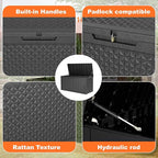 110 Gallon Resin Deck Box, Lockable Patio Outdoor Storage Box - Image 3