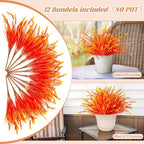 Artificial Fake Plants Flowers for Outdoors Fall Decor, 12 Bundles Fall Leaves - Image 6