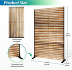 FENCY Metal Privacy Screen 72" H×47" W Natural Wood Color Outdoor Privacy Screen - Image 2