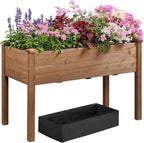 Yaheetech 2pcs Raised Garden Bed 48x24x30in Elevated Wooden Horticulture - Image 9