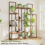 EnHomee Plant Stand Indoor Wood Plant Stand Outdoor Plant Shelf - Image 2