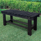 Outdoor Garden Bench, 2-Person Wood Patio Bench Weatherproof Outdoor Backless - Image 9