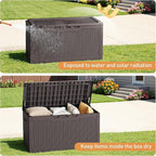 Greesum 100 Gallon Resin Deck Box Large Outdoor Storage Boxes - Image 4