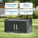 2-Tier Storage Bench, Waterproof UV-Resistant Outdoor Shoe Storage Cabinet - Image 2