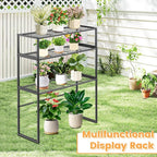 3 Tier Metal Plant Stand Indoor Outdoor, Potted Multiple Flower Pot Holder Rack - Image 4