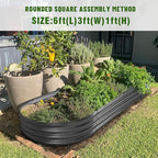 Land Guard 6×3×1 ft Galvanized Raised Garden Bed Kit， Raised Garden Boxes - Image 6