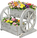 NestNature Wooden Wagon Planter Box, Raised Garden Bed, Decorative Garden by NestNature