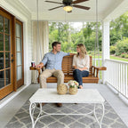 Wooden Porch Swing 2-Seater, High Backrest and Deep Seat, Bench Swing - Image 2
